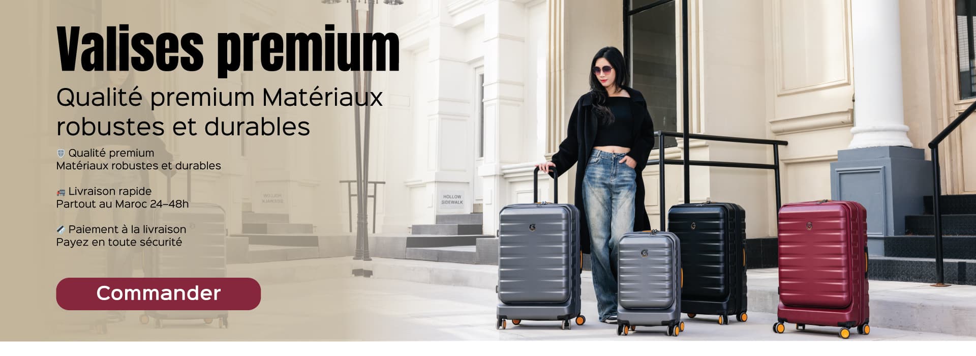 Couverture boutique valises